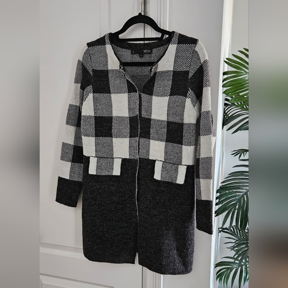 Ness Women's Black and White Checkered Jacket